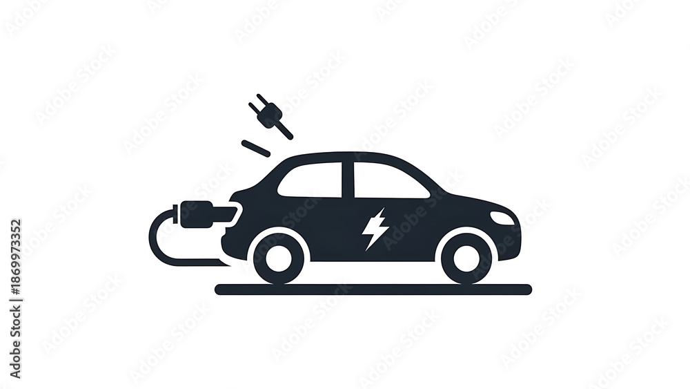 Fototapeta premium Electric car charging icon