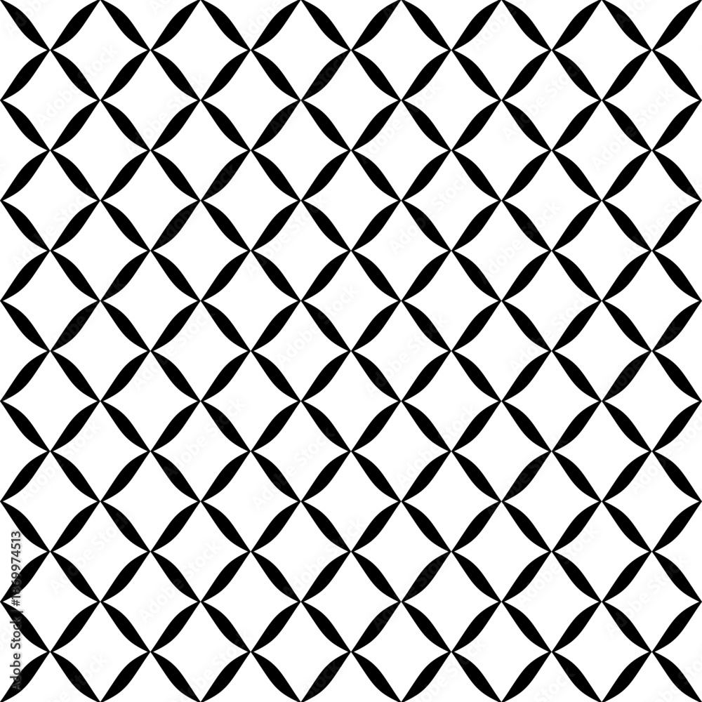 Fototapeta premium Abstract Seamless Geometric Grid Pattern. Black and White Textured Background.