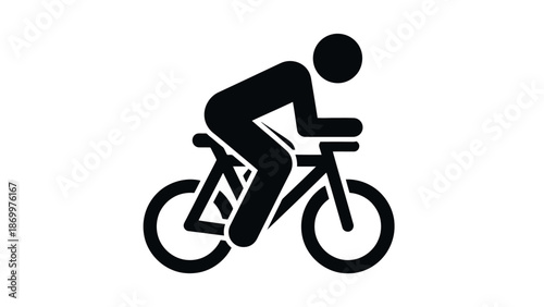 Silhouette of a cyclist riding a bicycle.