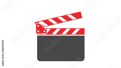 A film clapper board icon for movie production and direction