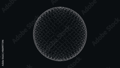 Global network connections forming a structured spherical grid across digital space