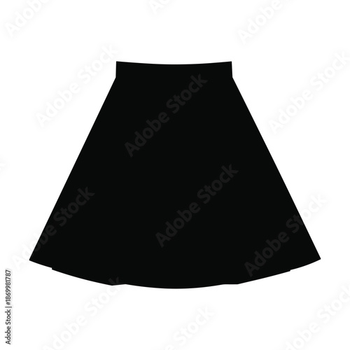 Black and white simple pleated skirt illustration