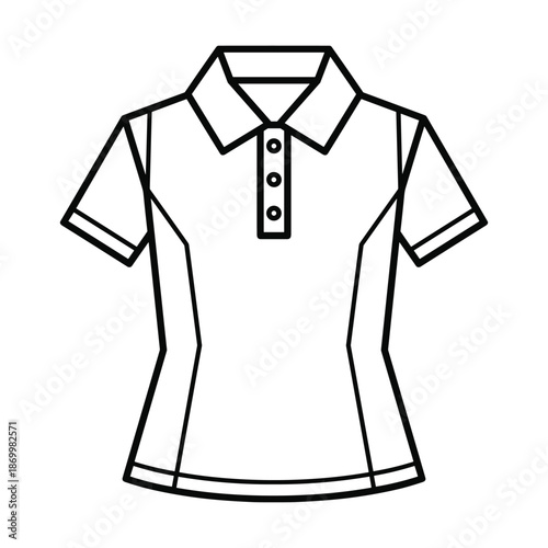 Woman short sleeve collared shirt illustration