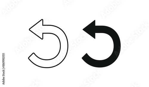 Black and white circular arrow icons for swapping or exchange concepts