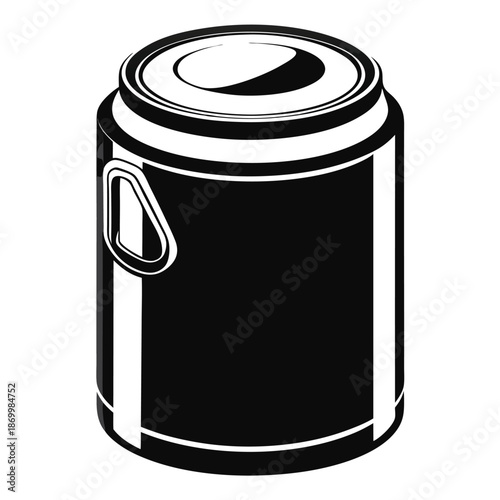 Insulated Can Holder Silhouette Vector Illustration for Cold Beverage Storage and Travel