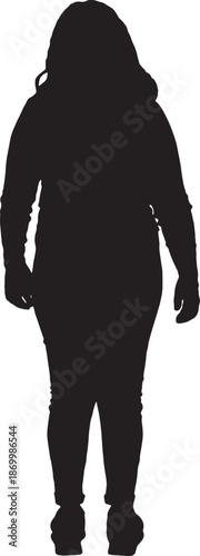 vector,silhouette of a back view of a woman standing