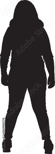 vector,silhouette of a back view of a  woman with legs spread