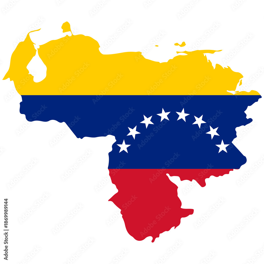 Obraz premium Venezuela map with flag PNG