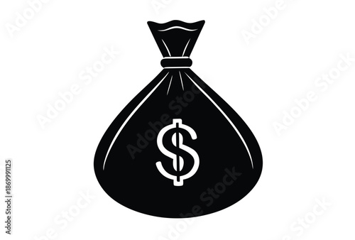 money bag vector icon silhouette