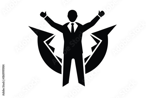 financial freedom vector icon silhouette