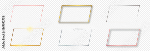 Set of six rectangular shape frames