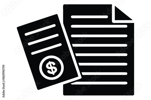 bank statement vector icon silhouette