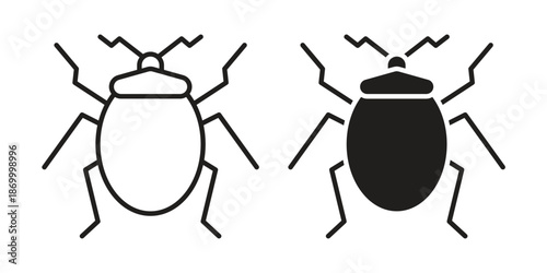 Bedbug icons for design. Easily editable stroke. Modern flat design.