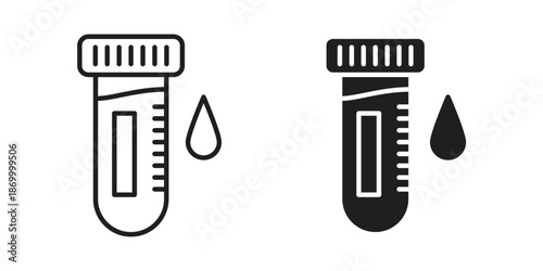 Blood sample icons for design. Easily editable stroke. Modern flat design.