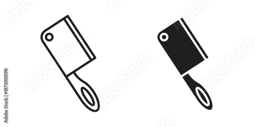 Butcher knife icons for design. Easily editable stroke. Modern flat design.