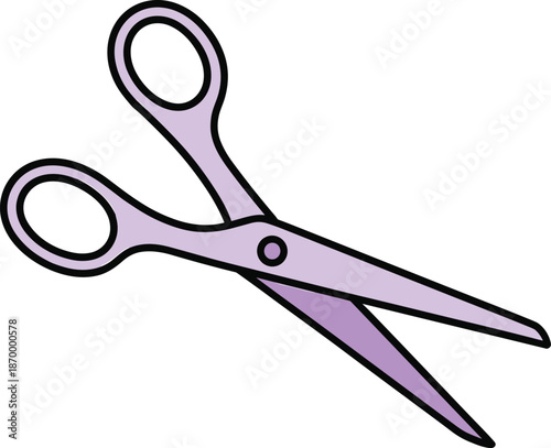 Lilac scissors cutting tool illustration equipment for arts and crafts paper office supplies sewing tailoring material design concept in modern minimalist style for presentation templates and creative