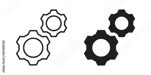 COGS icons for design. Easily editable stroke. Modern flat design.