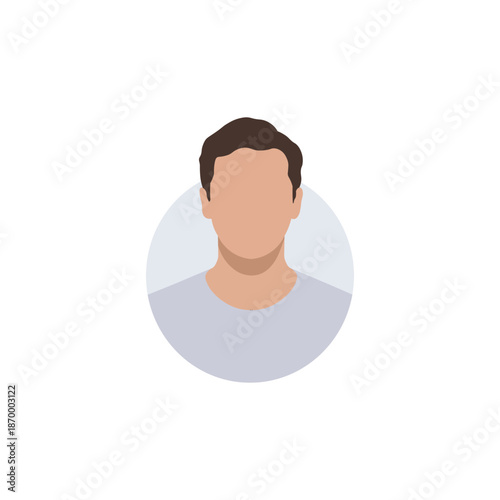 Flat Male Profile Avatar Icon – Editable Vector User Portrait with PNG
