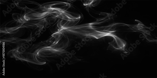 Abstract smooth blue and purple smoke waves flow in a swirling motion against a black background, creating an artistic pattern of light and flame shapes with a soft textured effect