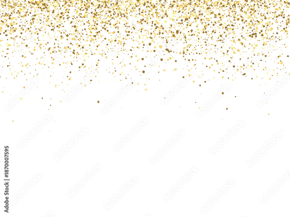 Naklejka premium Shiny golden glitter isolated on white background.