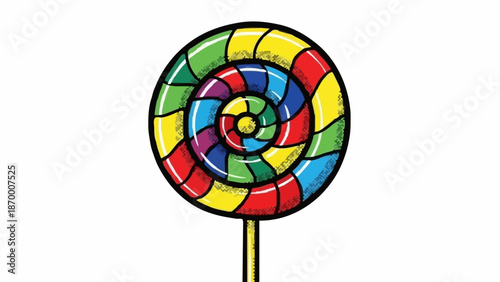 Colorful Swirled Lollipop Candy Design
