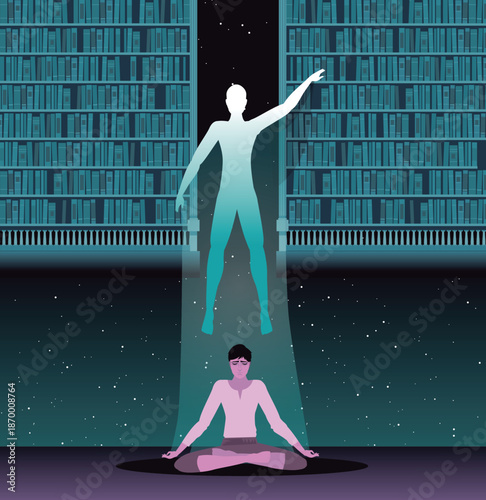 man meditating astral travel to akashic records