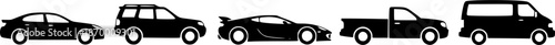car silhouettes set - vector