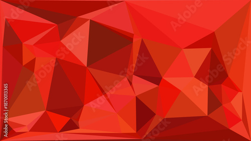 Vibrant red geometric polygon abstract background design