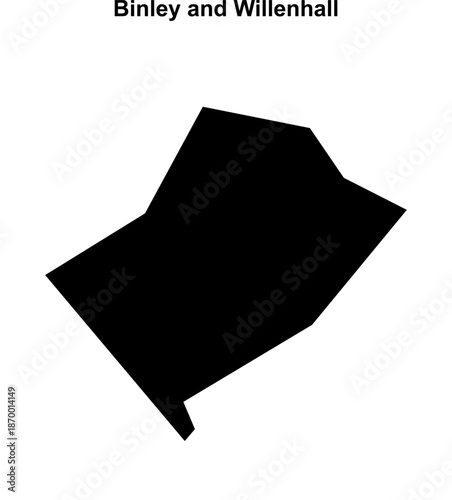 Binley and Willenhall (England) blank outline map