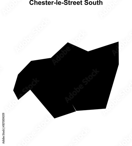 Chester-le-Street South (England) blank outline map
