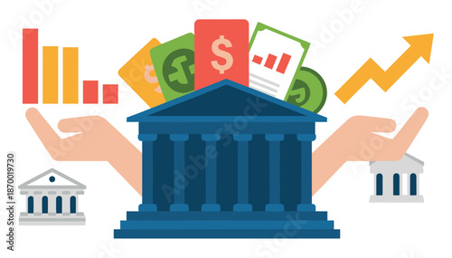 Financial institution manages investments, demonstrating growth.