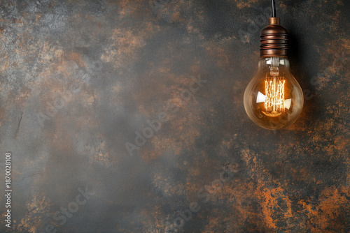 Vintage lightbulb on dark background