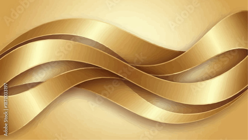 An abstract composition featuring multiple layers of shimmering flowing golden ribbons creating a dynamic and luxurious visual texture high quality