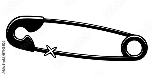 Safety Pin Fashion Design Fastener Silhouette