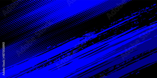 blue and black brush Car sticker wrap pattern banner abstract sporty lines blue and black color combination grunge brush modern pattern racing motorsport vector.