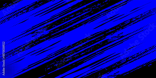 blue and black brush Car sticker wrap pattern banner abstract sporty lines blue and black color combination grunge brush modern pattern racing motorsport vector.