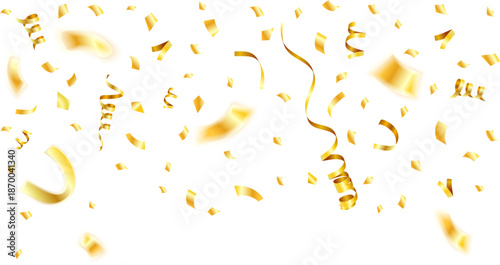 Golden Streamer and Confetti