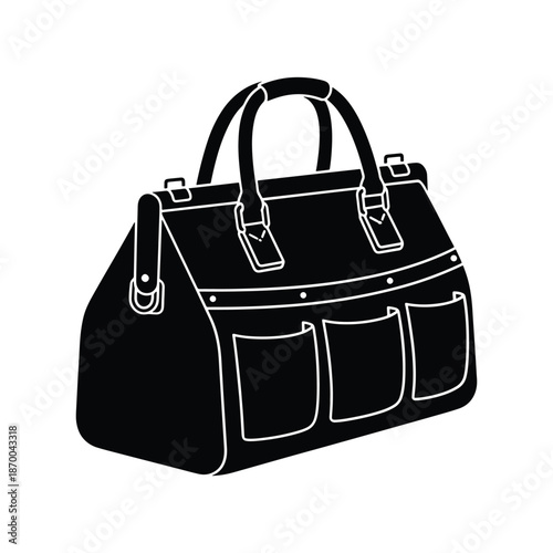 Industrial tool bag silhouette icon