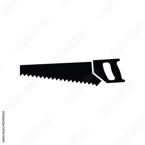 Carpentry wood cutting saw silhouette