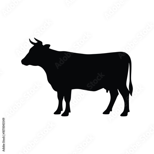 Farm cow animal silhouette illustration