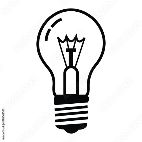 Black light bulb icon on for creative concepts