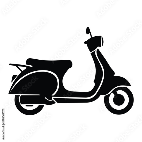 Black silhouette of a classic scooter
