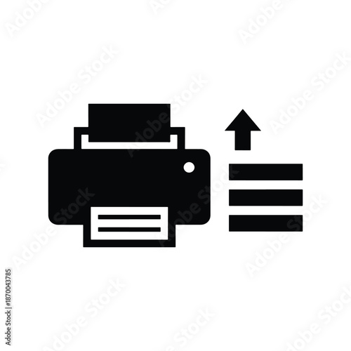 Printer queue document silhouette icon
