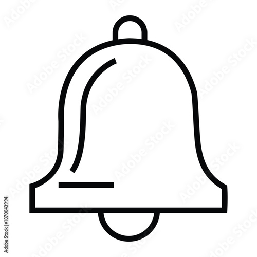 Simple black line drawing of a bell icon