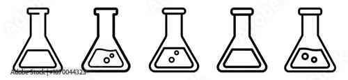 Outline education icons of chemistry flask . Education  Editable stroke vector illustration design