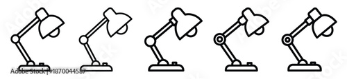 Outline education icons of desk lamp . Education  Editable stroke vector illustration design