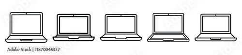 Outline education icons of laptop . Education  Editable stroke vector illustration design