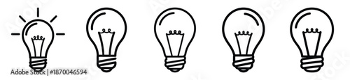 Outline education icons of light bulb idea . Education  Editable stroke vector illustration design