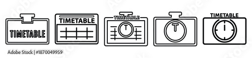 Outline education icons of timetable . Education  Editable stroke vector illustration design