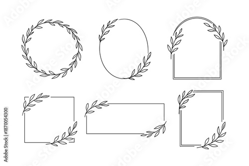 Minimalist floral frames collection for elegant designs